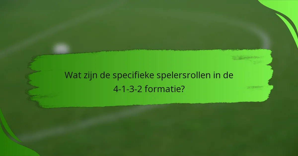 Wat zijn de specifieke spelersrollen in de 4-1-3-2 formatie?