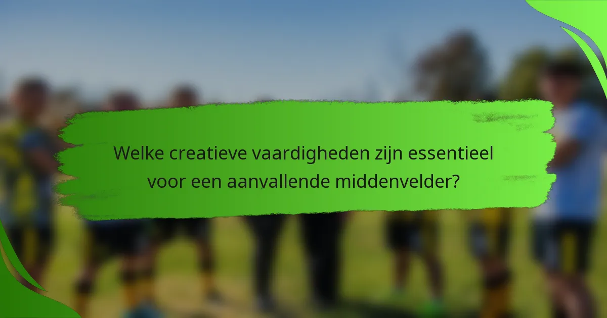 Welke creatieve vaardigheden zijn essentieel voor een aanvallende middenvelder?